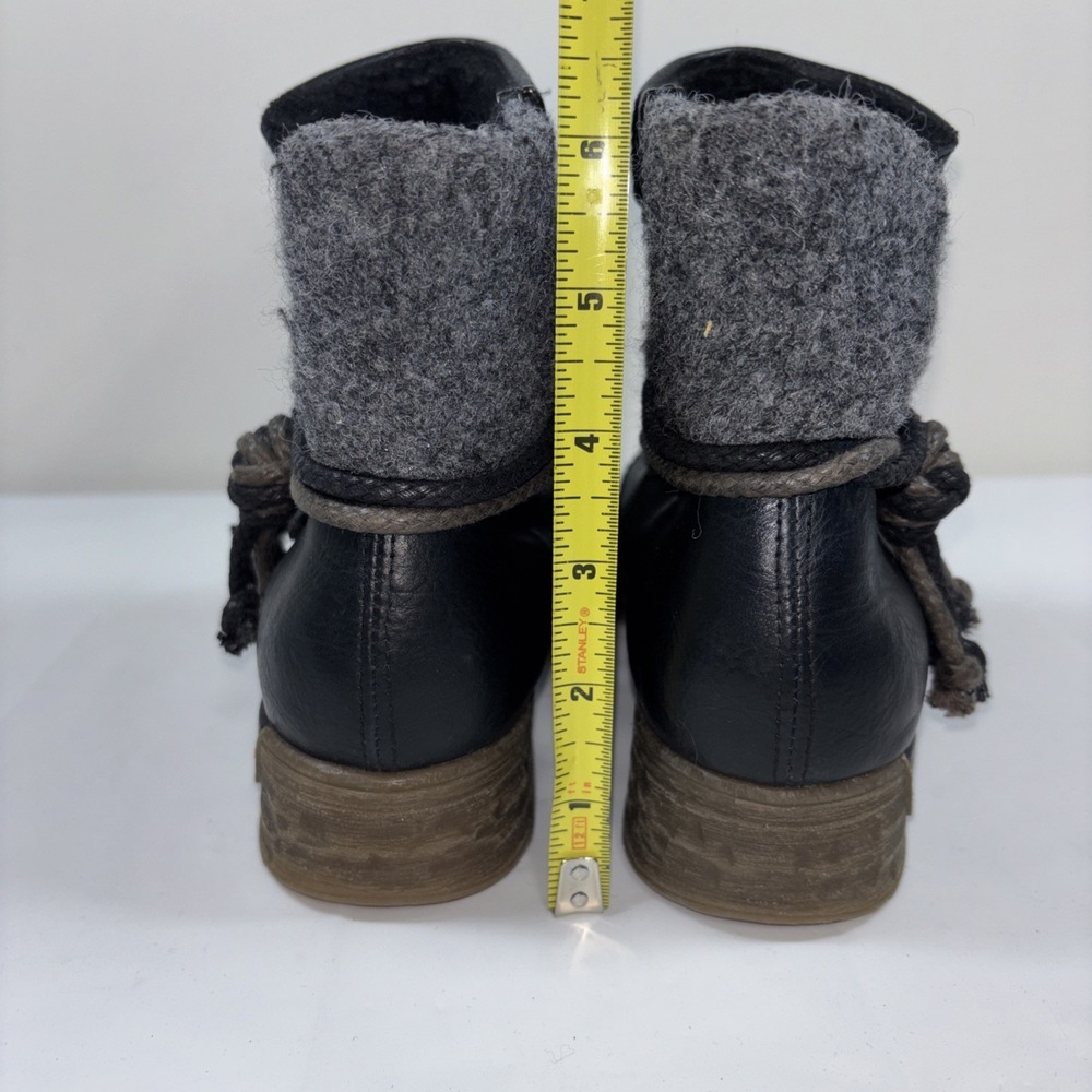 Rieker Women's 40 Fee 79693 Gray Blue Ankle Boot Cozy Zip Knotted Detail Comfort - Picture 4 of 12